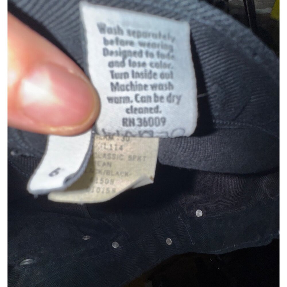 Vintage Eighties Y2K Calvin Klein Black Denim Jeans Size 6 100% Cotton Retro - Picture 7 of 8